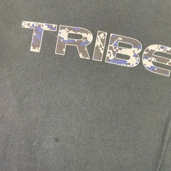 Men's Black Short Sleeve USA Tribe T-Shirt Size LARGE Graphic Tee Crew Neck - Picture 2 of 6